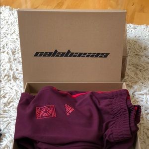 Adidas Red Calabasas Track Pants Sz men’s medium